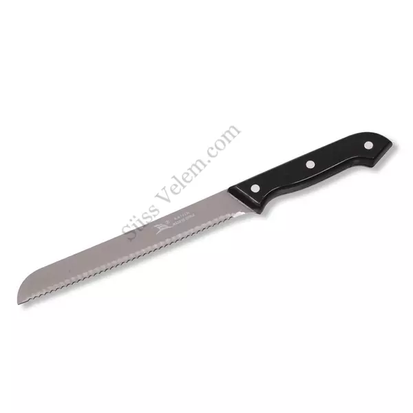 31 cm-es fekete nyelű kenyérvágó kés