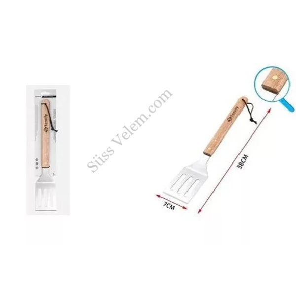 38 cm-es fa nyelű grill lapát