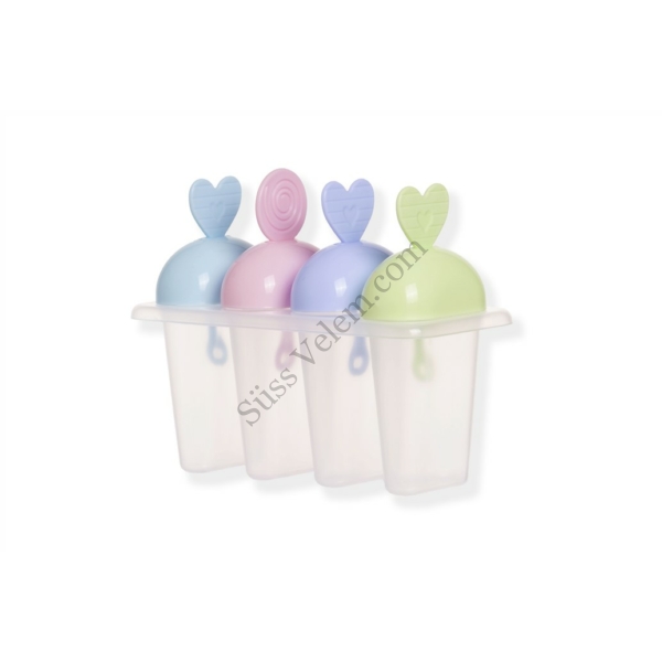 4 adagos szíves műanyag jégkrém készítő
