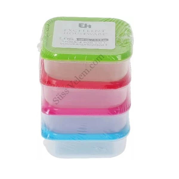 4 db 100 ml-es műanyag tároló doboz Excellent Houseware