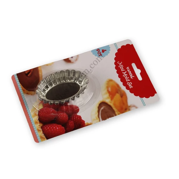 4 részes 7 cm-es ovális kosárka sütőforma készlet