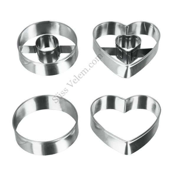 4 részes fém Metaltex linzer kiszúró készlet