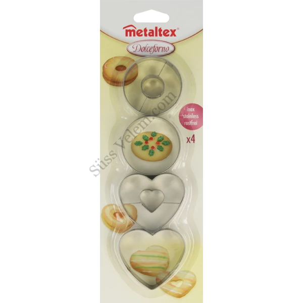 4 részes fém Metaltex linzer kiszúró készlet