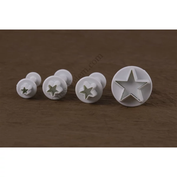 4 részes ötágú csillag fondant kiszúró készlet