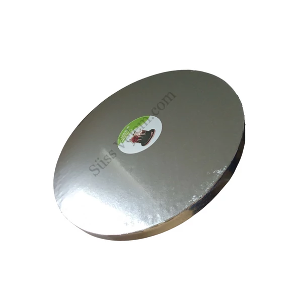 40 cm-es ezüst színű kerek tortadob 27 mm vastag