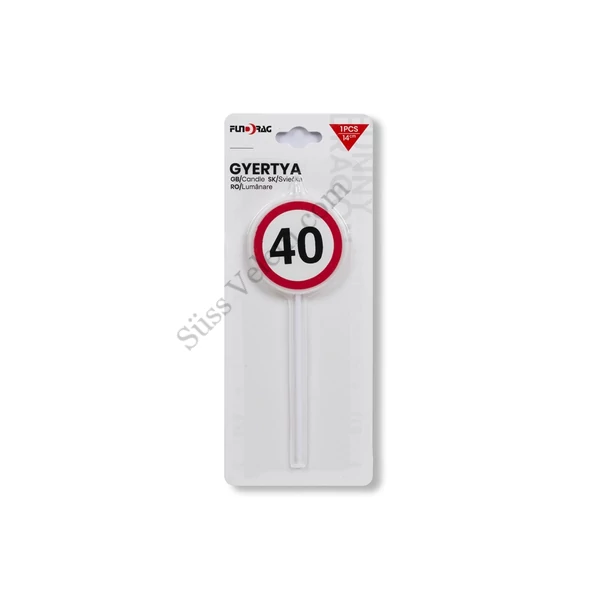 40-es tábla szülinapi tortagyertya