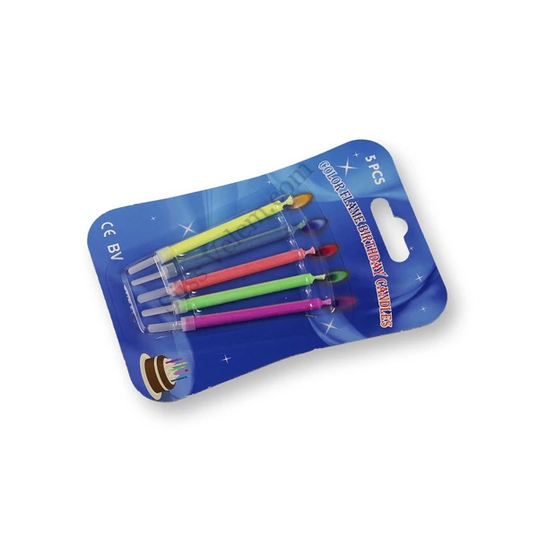 5 db színes lánggal égő gyertya