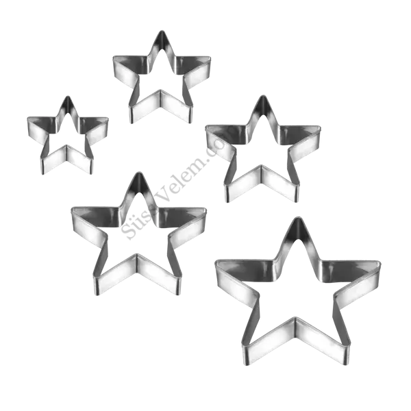 5 részes fém Metaltex 5 ágú csillag süti kiszúró készlet