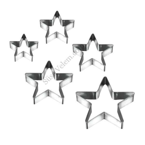 5 részes fém Metaltex 5 ágú csillag süti kiszúró készlet