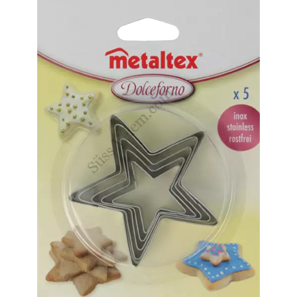 5 részes fém Metaltex 5 ágú csillag alakú süti kiszúró készlet