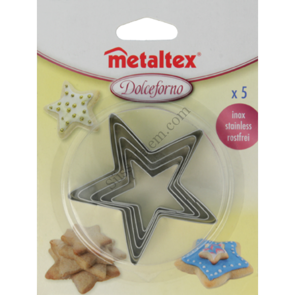 5 részes fém Metaltex 5 ágú csillag alakú süti kiszúró készlet
