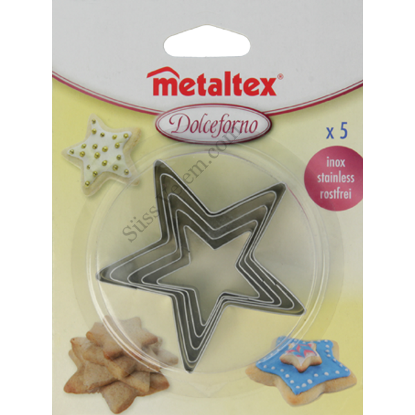 5 részes fém Metaltex 5 ágú csillag alakú süti kiszúró készlet