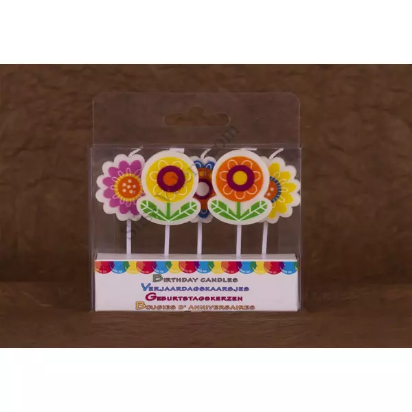 5 részes virág alakú színes tortagyertya készlet
