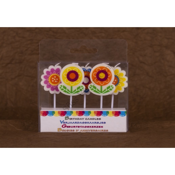 5 részes virág alakú színes tortagyertya készlet