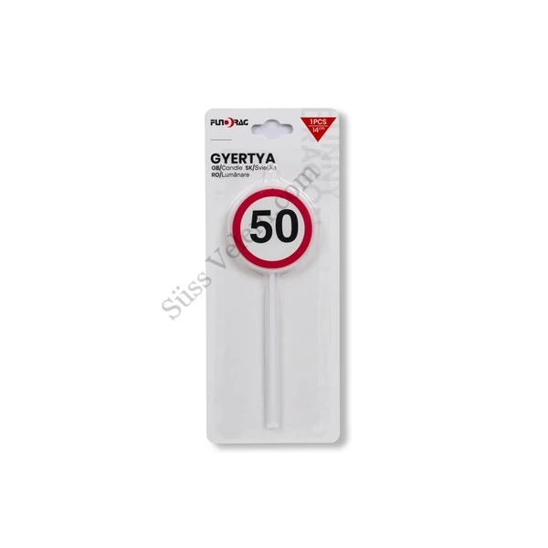 50-es tábla szülinapi tortagyertya