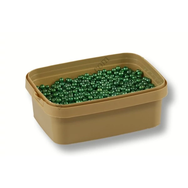 5 mm-es metál zöld cukorgyöngy 20 dkg