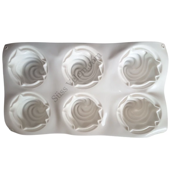 6 adagos habcsók alakú szilikon mousse forma