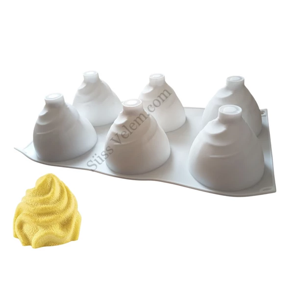 6 adagos habcsók alakú szilikon mousse forma