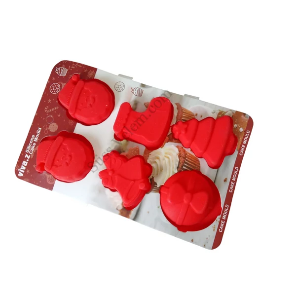 6 adagos karácsonyi szilikon muffin sütőforma