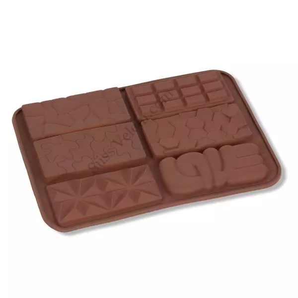 6 adagos szilikon mini tábla csoki forma különböző mintákkal