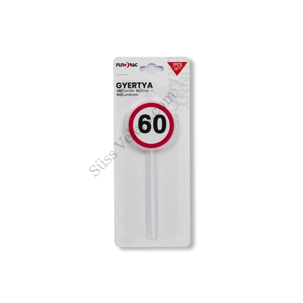 60-as tábla szülinapi tortagyertya