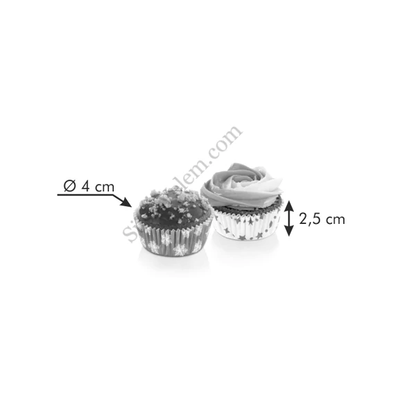 TESCOMA DELÍCIA 100 db csillag és hópehely mintás 4 cm-es muffinpapír