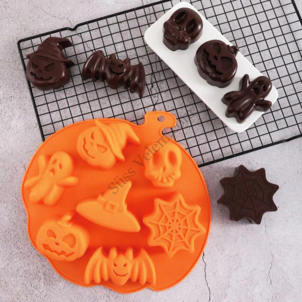 7 adagos Halloween szilikon muffin sütőforma