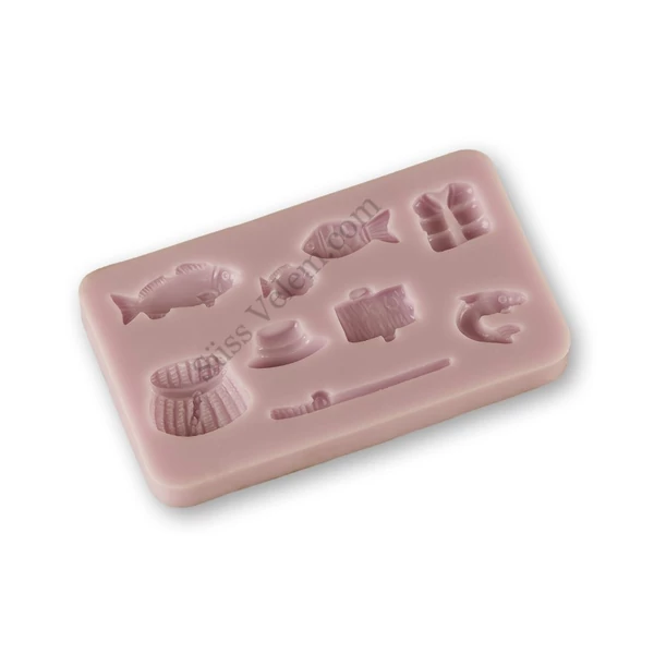 Apró horgász eszközök szilikon fondant forma