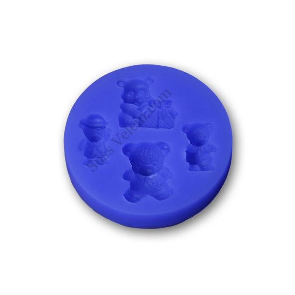 Apró mackók szilikon fondant forma