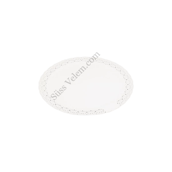23 cm-es áttört mintás fehér tortaalátét