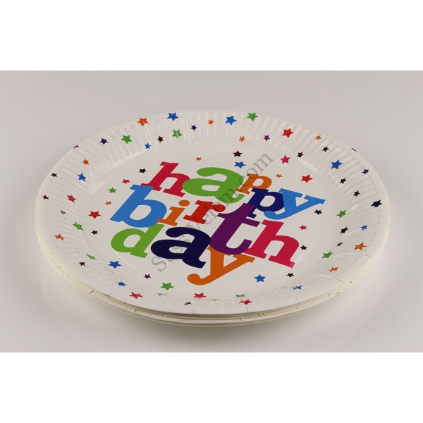 Csillagos Happy Birthday parti tányér