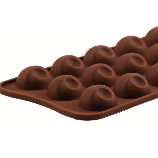 Csokoládébarna félgömb bonbon forma