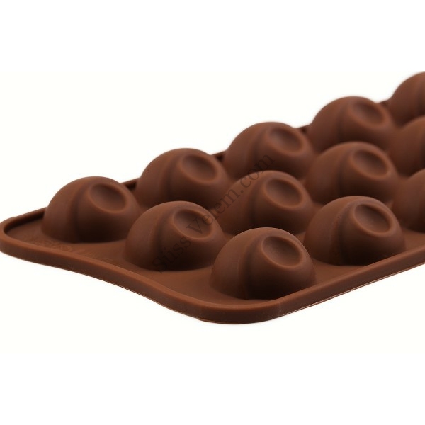 Csokoládébarna félgömb bonbon forma