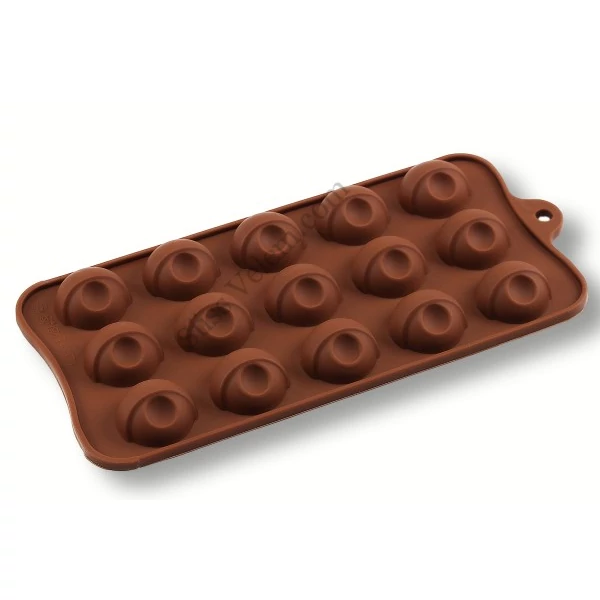 Csokoládébarna félgömb bonbon forma