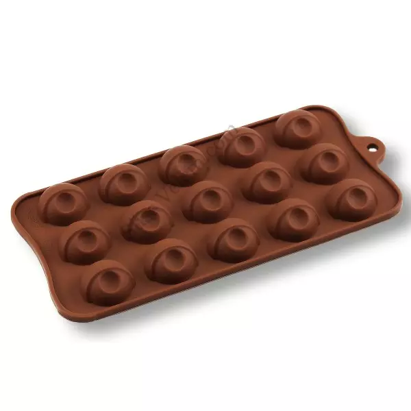 Csokoládébarna félgömb bonbon forma
