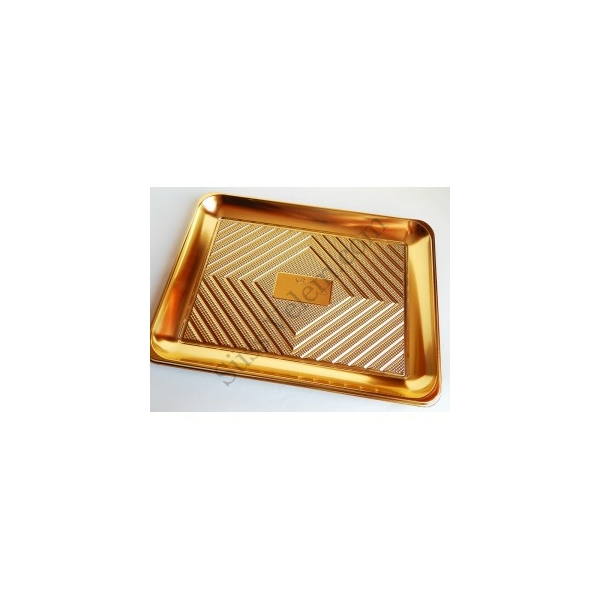 Arany színű szögletes tortaalátét műanyag 37,5*28 cm