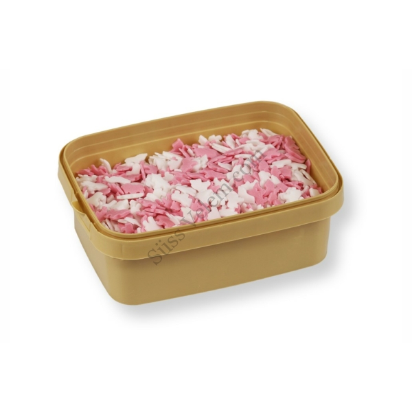 Fehér és rózsaszín unikornis tortadekoráció cukorkonfetti 150 g