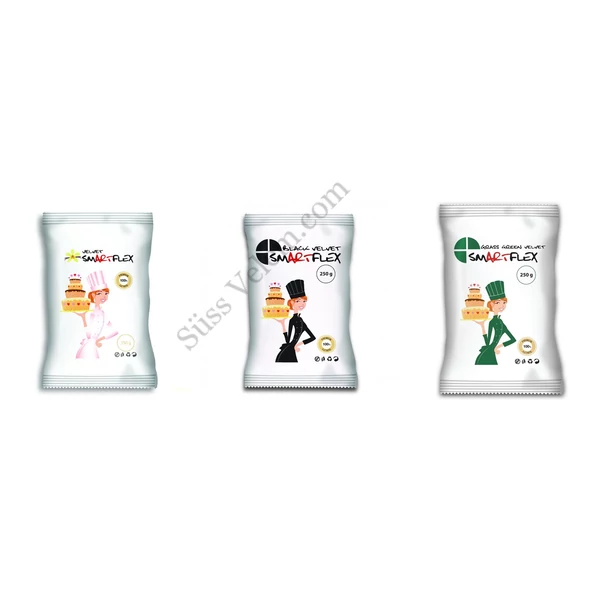 Smartflex fondant massza csomag tortadíszítéshez (fehér, fekete, zöld)