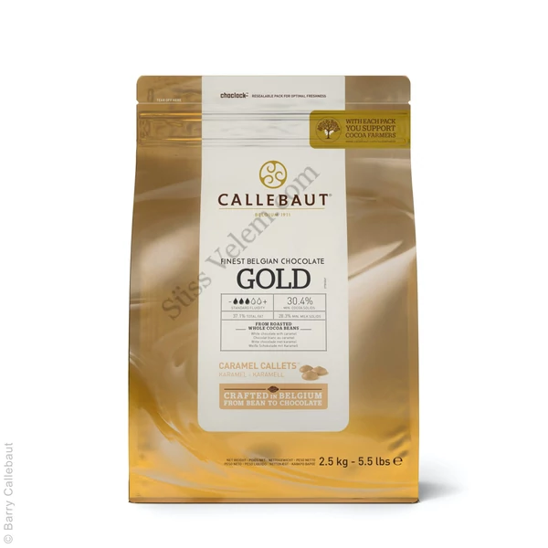 Fehércsokoládé karamellel 2,5 kg Callebaut Gold