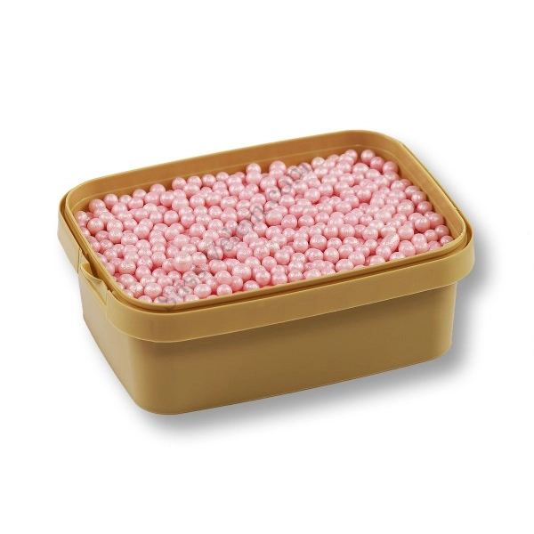 Gyöngyház rózsaszín cukorgyöngy 20 dkg 4 mm roppanós