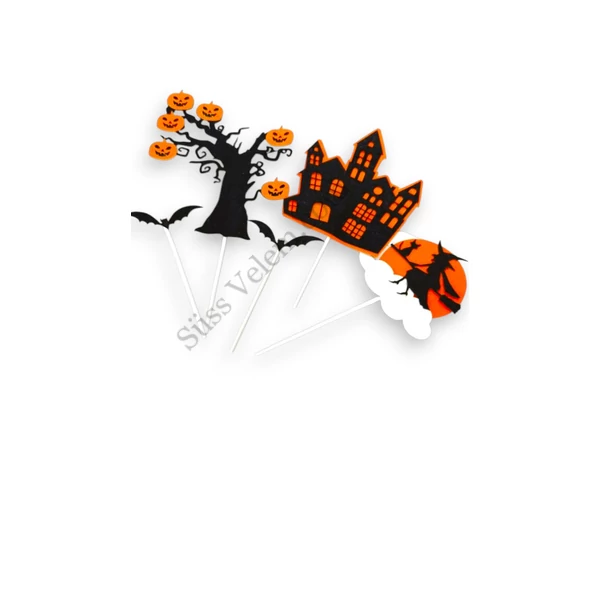 Halloween tortadísz beszúró készlet, 5 részes