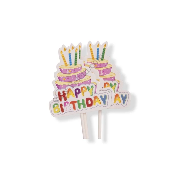 Happy Birthday feliratos tortás 6 részes tortabeszúró készlet