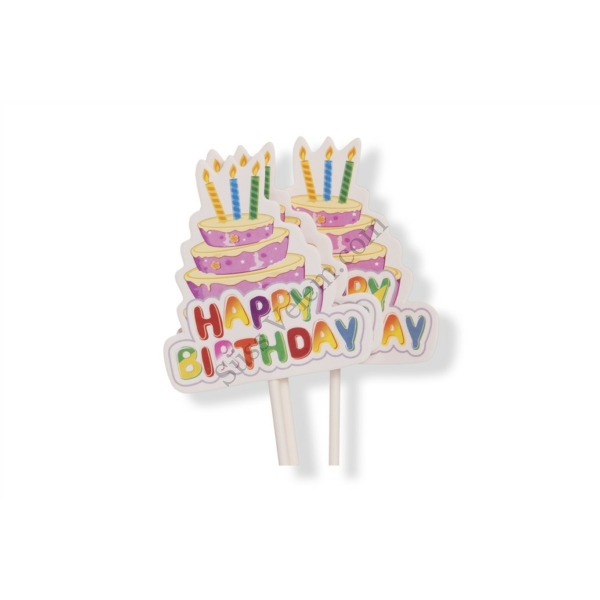 Happy Birthday feliratos tortás 6 részes tortabeszúró készlet