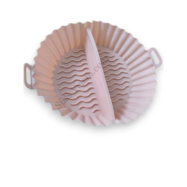 Két részre osztott kerek szilikon air fryer sütőforma 15,5 cm