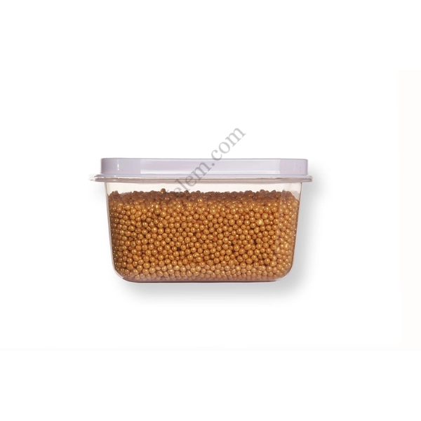 Kis kiszerelésű (50g) arany színű apró cukorgyöngy