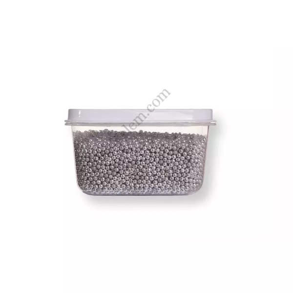 Kis kiszerelésű (50g) ezüst színű apró cukorgyöngy