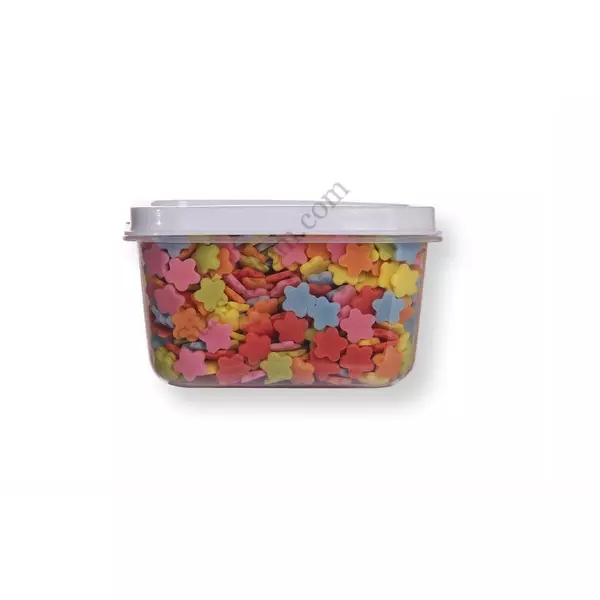 Kis kiszerelésű (50g) színes virág alakú cukorkonfetti