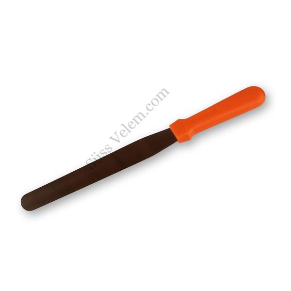 Közepes méretű színes nyelű fém spatula (kenőkés)
