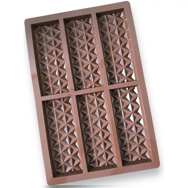 Kristálymintás szilikon csokoládé forma – 6 adagos táblás csokihoz