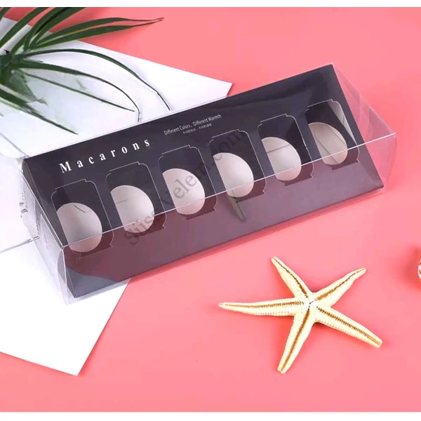 Macaron doboz, fekete 10 db